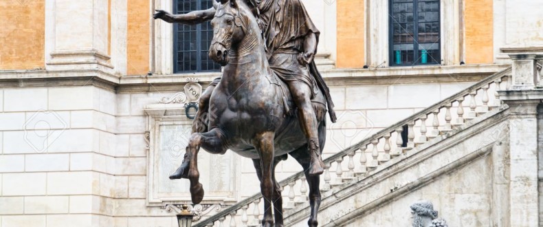 12926103 Marcus Aurelius In Piazza Del Campidoglio In Rome Stock Photo
